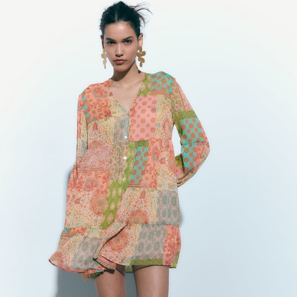 Zara patchwork dress size L